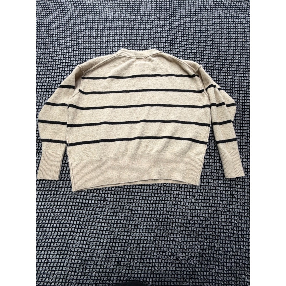Soho & Stella Sweater Womens S Tan Black Striped Wool Blend ST21700
